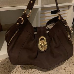 Espresso brown suede purse
